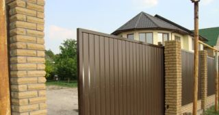 Купить откатные ворота из профнастила Саров, цена от 1797 руб.