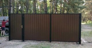 Купить распашные ворота из профнастила Саров, цена от 2801 руб.